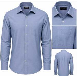 Nordstrom Smartcare Traditional Fit Men's Blue Dress Shirt Size 18.5 34-35